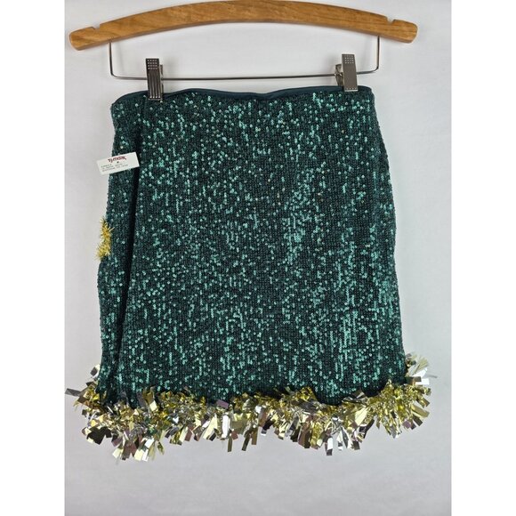 Love On A Hanger Women's Ugly Christmas Outfit Size Medium Green Skirt & Top Set - Picture 8 of 13